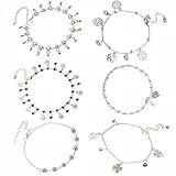 NMBCH Cavigliera Donna Motivo Floreale Set, 10 Pezzi Boho Cavigliera Set Donna, Regolabile Cavigliera Estiva Donna Cavigliera, Estate Spiaggia Gioielli Set per Donne e Ragazze
