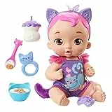 My Garden Baby Gattina Pappa e Nanna - Bambola interattiva viola da 30,5 cm, con oltre 20 suoni e 5 accessori, Giocattolo e regalo per Bambini 3+ Anni, HHP28