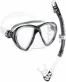 Cressi Big Eyes Evolution Mask & Alpha Ultra Dry Snorkel - Set Combinato Maschera + Snorkel Tubo Respiratore per Snorkeling e Immersioni, Trasparente/Nero, Taglia Unica, Unisex Adulto