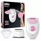 Braun Silk-épil 3 Depilatore Donna, Epilatore Elettrico Donna con Testina Radente e Rifinitore, Tecnologia SmartLight, Idea Regalo, 3-270 Bianco e Rosa