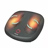 HoMedics Dual Shiatsu Massaggiatore Piedi, Massaggiatore Elettrico Plantare Shiatsu con 12 Testine Rotanti, Rilassa i Muscoli, Opzione Calore, Nero