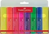 Faber-Castell 154662 - Set di evidenziatori TL 1546, confezione da 8, colori neon, con punta a cuneo a lunga durata, larghezza linea 1 - 5 mm, ricaricabili