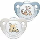 Nuk Nuk Ciuccio Happy Days | 0-6 Mesi | Succhietti In Silicone Senza Bpa | Disney Winnie The Pooh | Blu (Bambino) | 2 Pezzi - 56 g