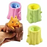 Vibbang 4 Pezzi Fidget Toy di Scoiattolo Morbido Anti-Stress Palla Stress Ball Squishy Antistress Giochi da Schiacciare Giocattoli Elastici a Lenta Crescita per Bambini Adulti Adolescenti