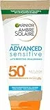 Garnier Ambre Solaire Latte Protettivo Advanced Sensitive, Viso e Corpo, Per Pelli Sensibili e Intolleranti al Sole, Con Protezione Molto Alta SPF 50+, Resistente all'Acqua, Texture Leggera, 200 ml