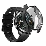 sciuU Cover Protettiva Compatibile con Huawei GT 2 (46mm, Uscita 2019), Custodia con Protezione di Schermo in TPU Flessibile, Morbida Copertura Cornice Resistente per Smartwatch Huawei GT 2 - Nero