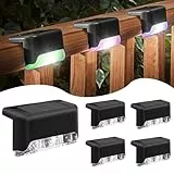 4 pezzi Luci del ponte solare, Lampade per scale solari, Luci per sentieri a LED Esterno, Luci di passo solare impermeabile per all'aperto Giardino Terrazza Ringhiera Percorso Decorazione (Colorato)