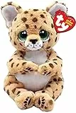 Ty Beanie Bellies Lloyd il Leopardo con gli Occhioni Verdi Glitter, i Coccolosi Animaletti di Peluche con il Pancino Morbido Originali 20 Cm T41282