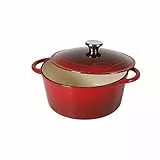 Sitram 710843 - Casseruola in ghisa, Colore rosso e panna, Diametro 24 cm