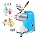 VEVOR Macchina Tritaghiaccio Elettrico Commerciale 300W per Granite Bevande Alimenti Cocktail Produttività 100kg/h, Tritaghiaccio per Granite a Neve Elettrico 4 Lame in Acciaio Inox (Blu)