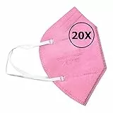 TBOC Mascherine FFP2 - [Pack 20 Unità] Maschere Usa e Getta [Rosa] 5 strati [Non Riutilizzabili] Pieghevoli Traspiranti con Clip per il Naso [Certificato e Approvato CE 2163] Qualità Premium
