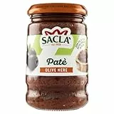Saclà, Patè di Olive Nere, Ideale per Aperitivo e per Arricchire i Tuoi Piatti, Vaso Vetro, 190g, Confezione da 12 Pezzi