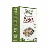 Felicia, Mezzi Rigatoni con Avena Integrale, Pasta Biologica Ricca Fonte di Ferro e di Fibre, il Sapore Delicato Consente Molteplici Abbinamenti, Confezione da 340 g