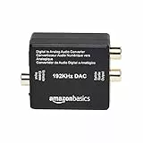 Amazon Basics - Convertitore da ingresso audio digitale ottico coassiale ad analogico RCA, 192 KHz, materiale ABS, 2' x 1.61' x 1.02'