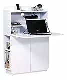 Marchio Amazon - Movian Mjøsa - Scrivania da segreteria, 80 x 28 x 119 cm, colore bianco lucido