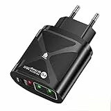 Filliano Caricatore Usb Multiplo 36w Alimentatore ricarica rapida, 3 usb 1 usb c, Caricabatteria presa da muro, per iPhone, Samsung Huawei