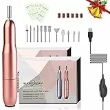 WakeDream Fresa per Unghie, lima per unghie elettrica professionale 12 in 1, Kit Professionale per Rimozione Smalti e Gel, velocità regolabile a 20000 RPM, Strumenti per manicure e pedicure (oro rosa)