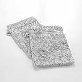 Douceur d'Intérieur, Tendresse - Set di 2 asciugamani da bagno, 15 x 21 cm, colore: Grigio perla