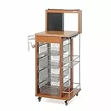 Foppapedretti IlCuciniere Carrello Cucina, Legno Massiccio faggio, Noce, H117 P46 L60 cm