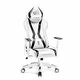 DIABLO X-Horn 2.0 Sedia da Gaming Gamer Poltrona da Ufficio Scrivania Girevole Braccioli 3D Design Ergonomico Supporto Lombare Meccanismo di Inclinazione Bianco Normal (L)