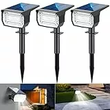 LOTMOS 3Pcs Faretti Solari da Esterno, 72 LED Lampade da Giardino 3 Modalità IP67 Impermeabile Luce per Cortile, Patio, Vialetto, Alberi