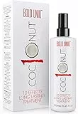 Spray Termoprotettore Capelli al Cocco - Trattamento Senza Risciacquo per Capelli Secchi, Effetto Anticrespo, Protezione da Raggi UV e Calore, Tonalizzante e Volumizzante - 10 Benefici - 250ml