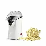 Nictemaw Macchina Popcorn Apparecchio Popcorn ad Aria Calda con ampia apertura, 1200 W, 16 x 18 x 30 cm, Bianco