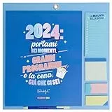 Mr.Wonderful - Calendario da parete magnetico 2024 blu - Portami bei momenti, grandi programmi... e la cena, … 34 x 35 x 0,5