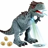 HYAKIDS Grande Dinosauro Giocattolo per Bambini con Deporre Uova Proiezione Ruggito e Luci Elettrico T rex Figure di Dinosauri Educativo Regalo per Ragazzi Ragazze 3 4 5 Anni