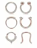 KALVICA 16G Piercing Naso Anelli per Donna Uomo Naso Acciaio Chirurgico Piercing Naso Cerchio Anello Naso Piercing Nose Piercing Tragus Septum Ring Piercing