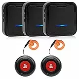 Wireless Pulsante Chiamata Emergenza/Ricevitore Portatile/Allarme Sicurezza Cercapersone/Sistema Assistenza per Anziani Pazienti Bambini