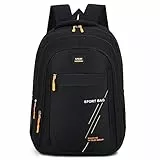 pinsheng Zaino Sportivo Impermeabile Campus Wind Boy Studente Borsa per Studenti Zaino per Computer Aziendale All'Aperto (Nero)