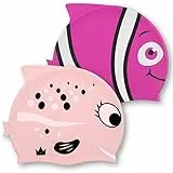 The Friendly Swede Cuffie da Nuoto in Silicone per Adulto e Bambino (2 Pezzi) (Pesce rosa)