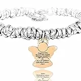 SAGA GIOIELLI® BRACCIALE NODINI INTRECCIATO DONNA FRASI PENSIERI PAROLE EMOZIONALE INCISIONE CUORE (Angelo custode)