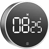 VOCOO Timer da Cucina Digitale: Timer Magnetico per il conto alla Rovescia con ampio Display a LED, Volume Regolabile, Facile da Usare per i Bambini (Batterie Incluse) (Grigio scuro)