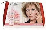 L'Oréal Paris Idea Regalo Donna Natale 2020, Pochette con Crema Viso Giorno Golden Age 50 ml e Latte Struccante per Pelli Secche e Sensibili da 400 ml