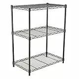 Amazon Basics - Scaffalatura a 3 ripiani, Nero, 58.9 x 76 x 34 cm