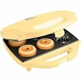 Bestron Piastra per ciambelle, Spazio per fino a 6 ciambelle, Sweet Dreams, Rivestimento antiaderente, 900 Watt, Giallo