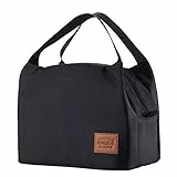 Aosbos Grande Borsa Termica Porta Pranzo, Borsa per Alimenti Borse Porta Pranzo Ufficio Isolamento Borsa Frigo Tote Bag da Barbeque Idee Regalo Elegante Donna, Nero 15L