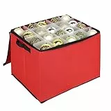Totò Piccinni Scatola Contenitore Porta Palline di Natale, Addobbi e Decorazioni Natalizie, Resistente Impermeabile, Fino a 80 Scomparti modulabili