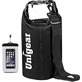 Unigear Borsa Impermeabile, Sacche Impermeabili Dry Bag per Trekking, Kayak, Pesca, Rafting, Campeggio, Sci con Omaggio Gratuito di Una Custodia Telefono Impermeabile
