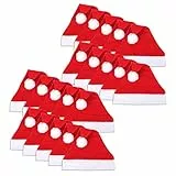 Schramm® 20 Pezzi Cappelli di Natale 30x41cm Cappelli di Babbo Natale Babbo Natale 20 Pezzi