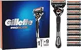 Gillette Fusion 5 ProGlide Regolabarba Uomo, Lame Rasoio a Mano Libera, 1 Manico e 9 Lamette da Barba da 5 Lame, Con Tecnologia FlexBall, Precisione sui Contorni del Viso, Doppia Striscia Lubrificante