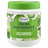 Milmil Crema Rigenerante per Capelli, Maschera Capelli Professionale, Fragranza Mela Verde, Impacco Ammorbidente per Tutti i Tipi di Capelli - 1000 ML