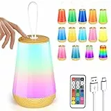 Glovios Lampada da Comodino Senza Fili con Telecomando Touch Dimmerabile LED Luce Notturna Bambini Ricaricabile USB Lampada Camera da Letto
