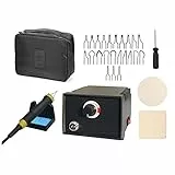 Kit Macchina per Pirografia a Legna Professionale, Con cavo elettrico | 23 Punte | Temperatura Regolabile |