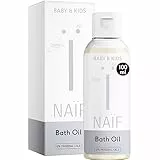 Naif, Olio da bagno Milky per neonati e bambini, Ingredienti naturali, Deterge e nutre la pelle sensibile del bambino durante il bagnetto, 100% vegano e rispettoso dell'ambiente marino, 100ml