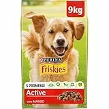 Purina Friskies Active Crocchette Cane con Manzo 9 kg
