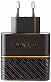 OtterBox EU Caricatore murale Doppia porta, 30W, USB-C PD 18W + USB-A 12W, carica Fast Charge per Smartphone e Tablet, resistente a cadute, robusto, ultra durevole, Nero, Versione No Pack Retail