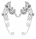 JeweBella Orecchini Elfo per Donna Orecchini a Polsini Clip Argento Orecchini Elfo Avvolgenti Regalo di Gioielli